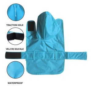 LeerKing Dog Raincoat Hooded Leash Hole, Waterproof Double Layer Dog rain Coat J